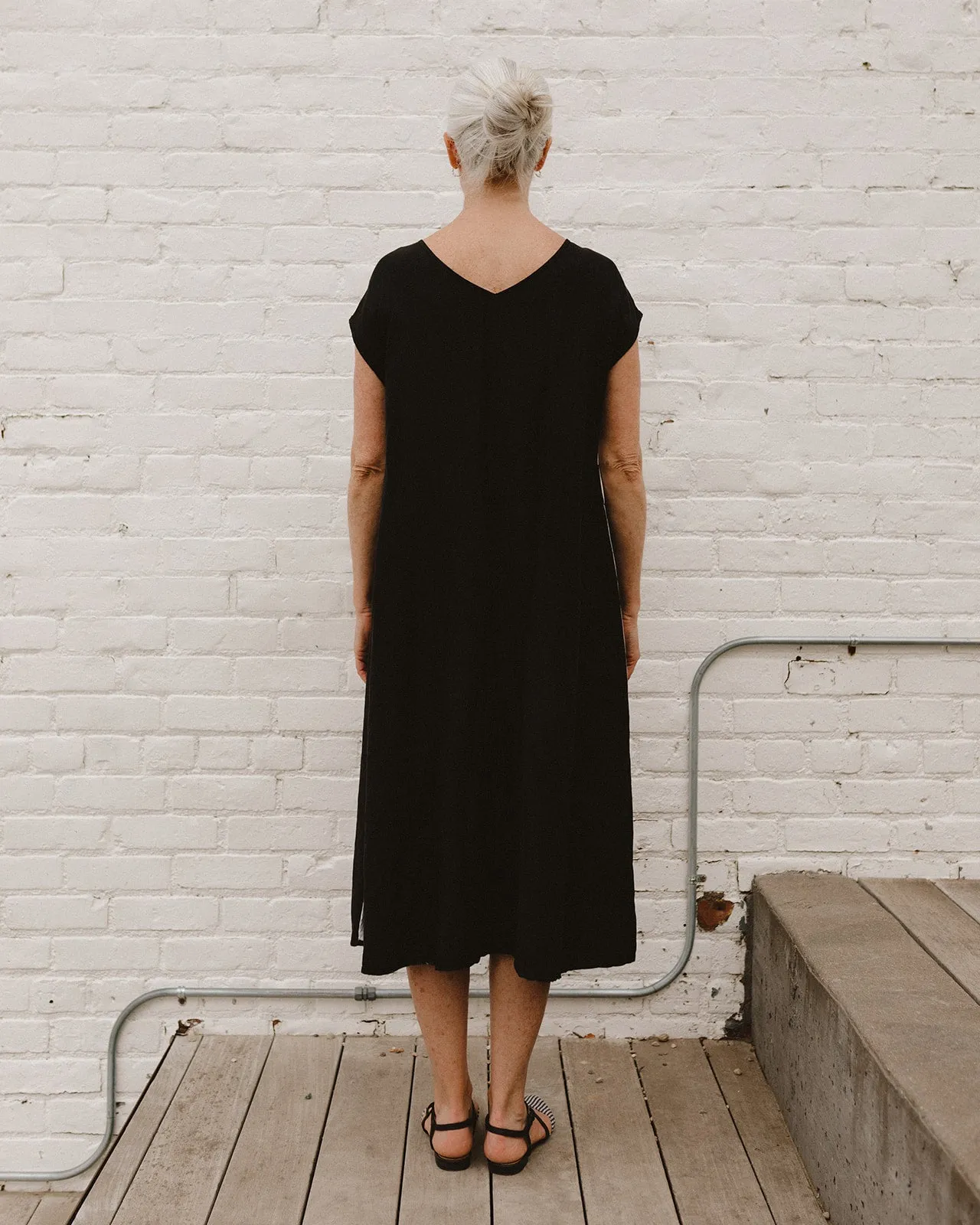 Biane Reversible Linen Blend Dress - Black