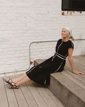 Biane Reversible Linen Blend Dress - Black