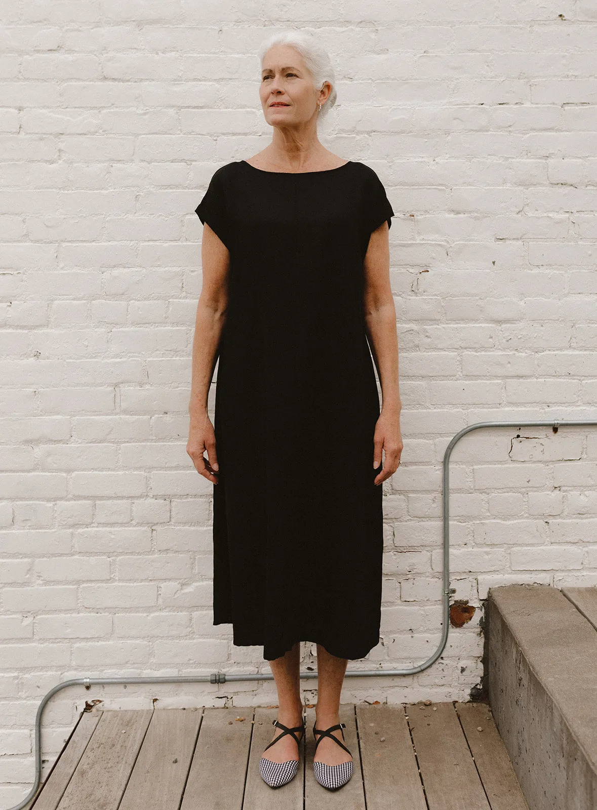 Biane Reversible Linen Blend Dress - Black