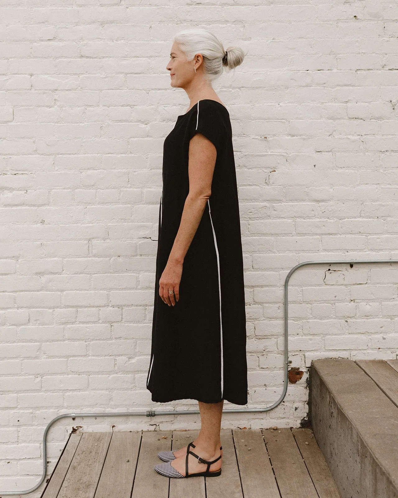 Biane Reversible Linen Blend Dress - Black