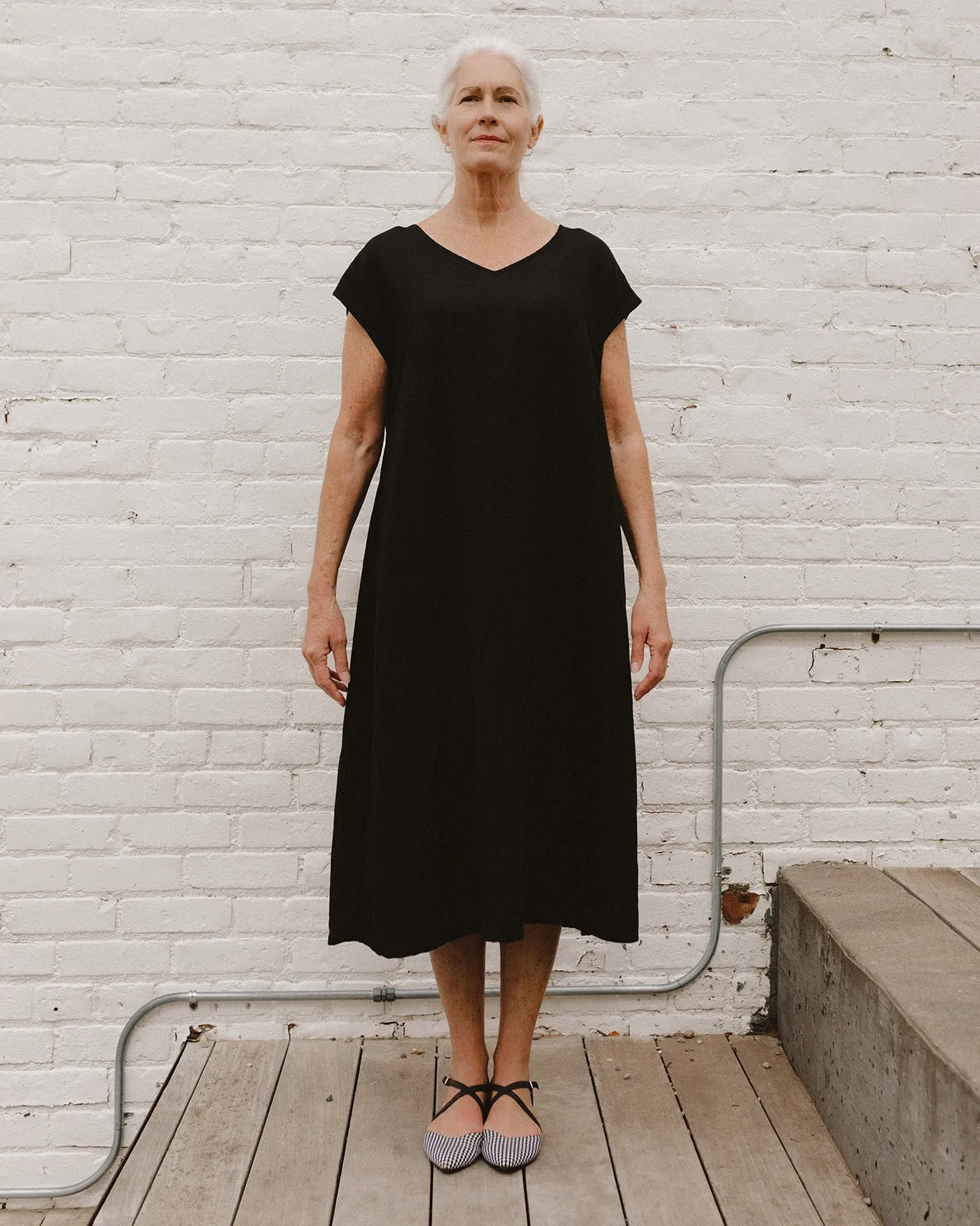 Biane Reversible Linen Blend Dress - Black