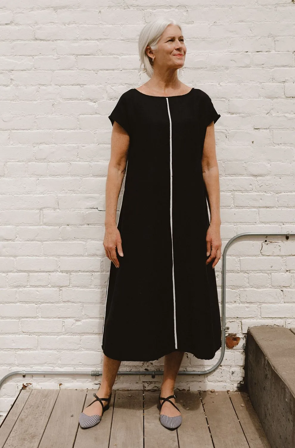 Biane Reversible Linen Blend Dress - Black
