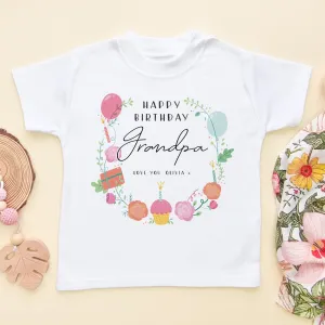 Birthday Message for Grandpa Personalised Toddler & Kids T Shirt