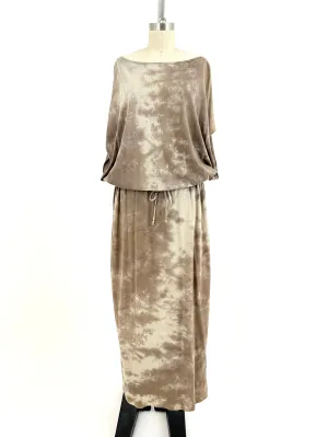 Black Crane Tie Dye Maxi Dress