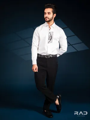 Black Eye Placket White Shirt