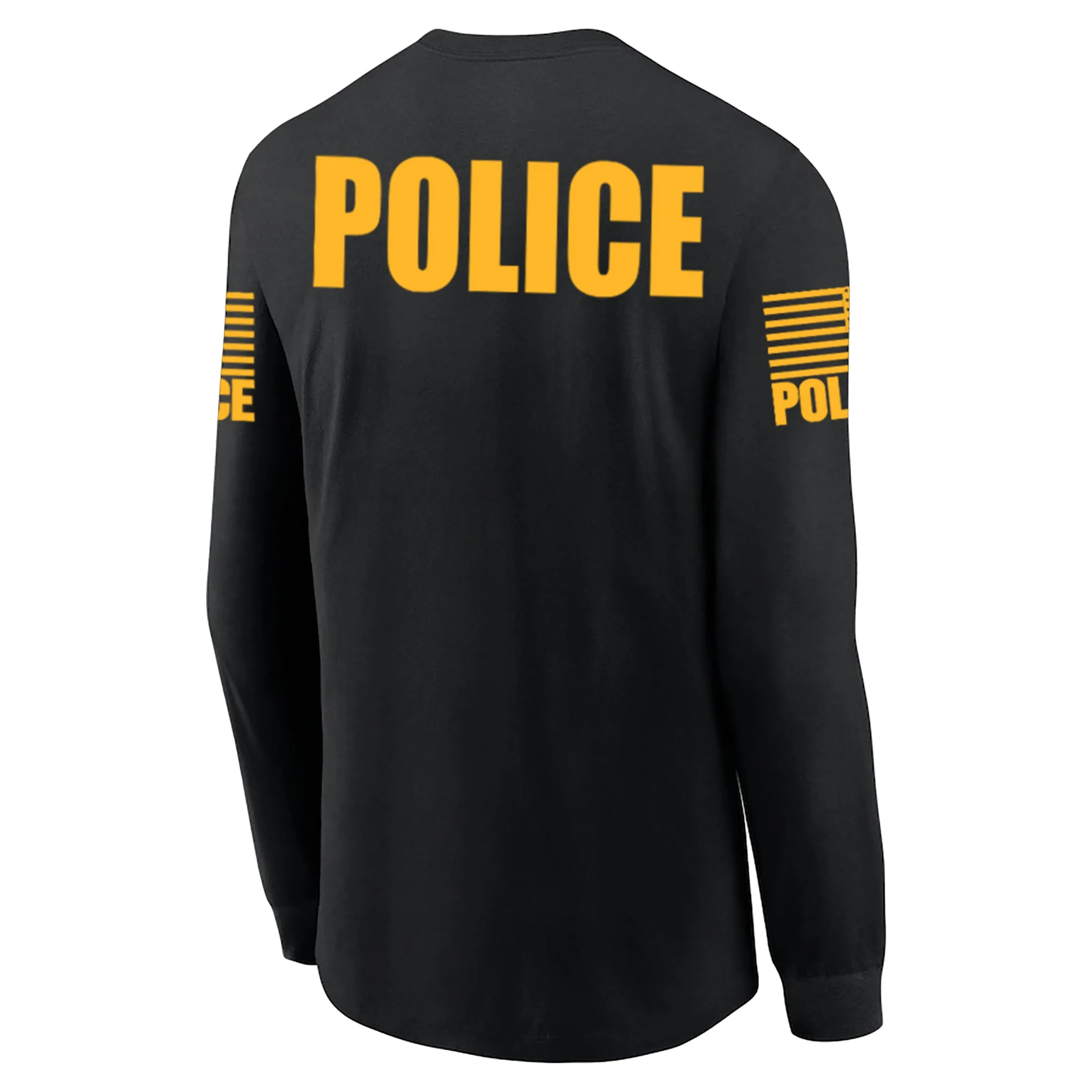 Black Police Men's Shirt - Long Sleeve (Golden Yellow)