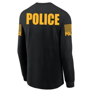 Black Police Men's Shirt - Long Sleeve (Golden Yellow)