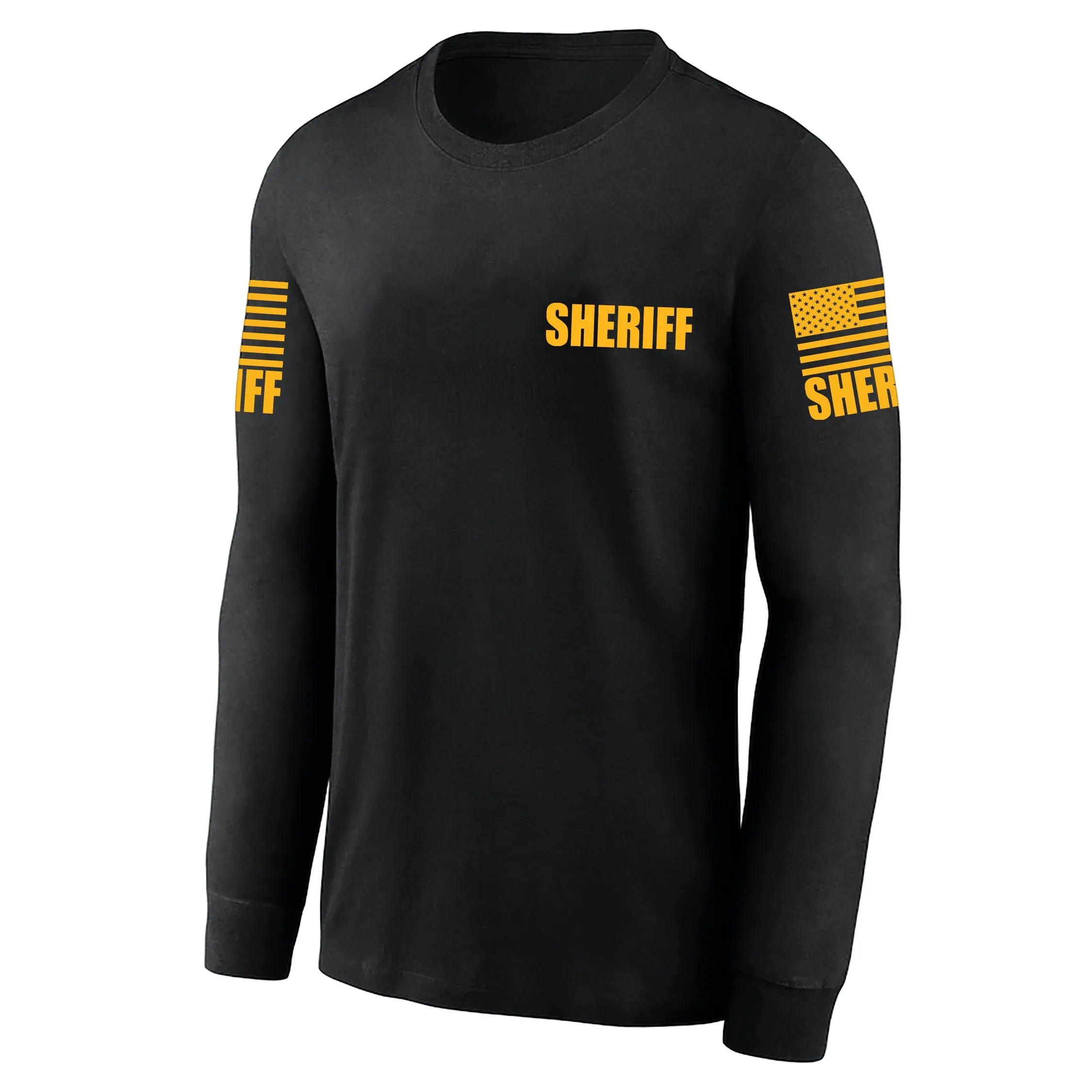 Black Sheriff Men's Shirt - Long Sleeve (Golden Yellow)
