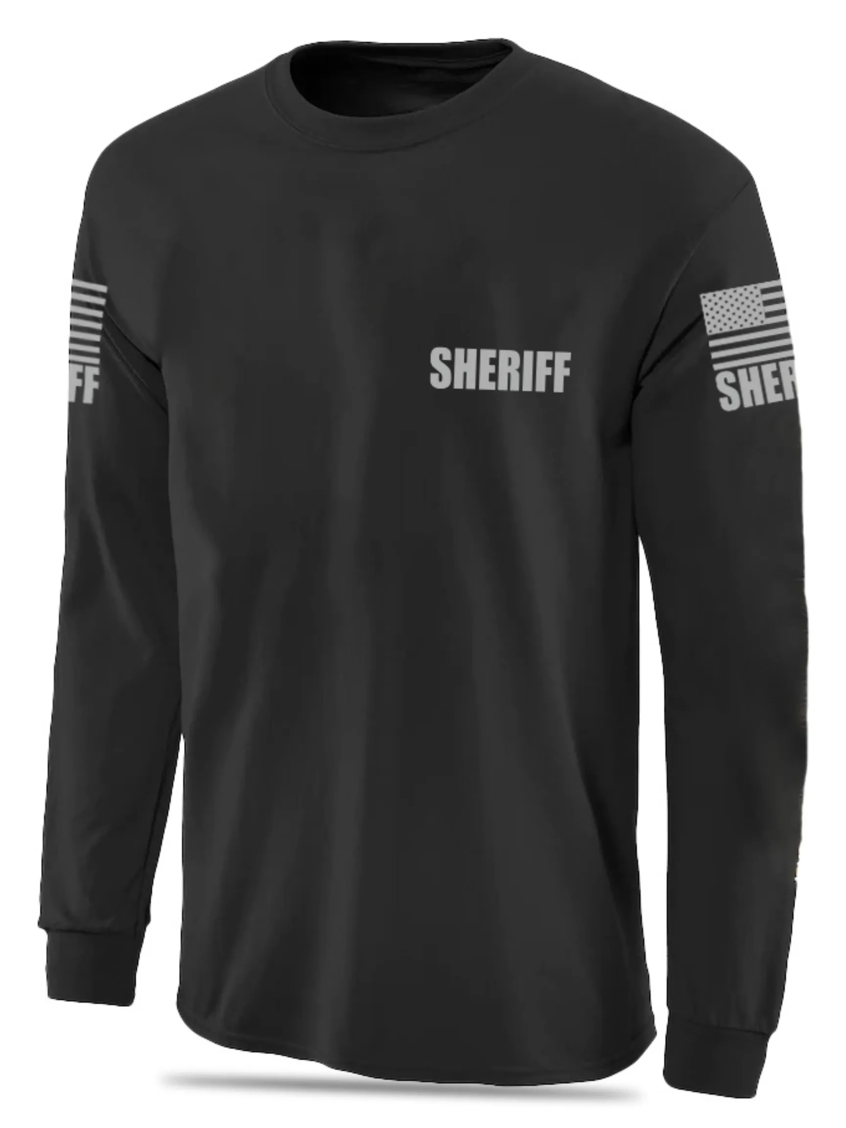 Black Sheriff Men's Shirt - Long Sleeve (Gray)