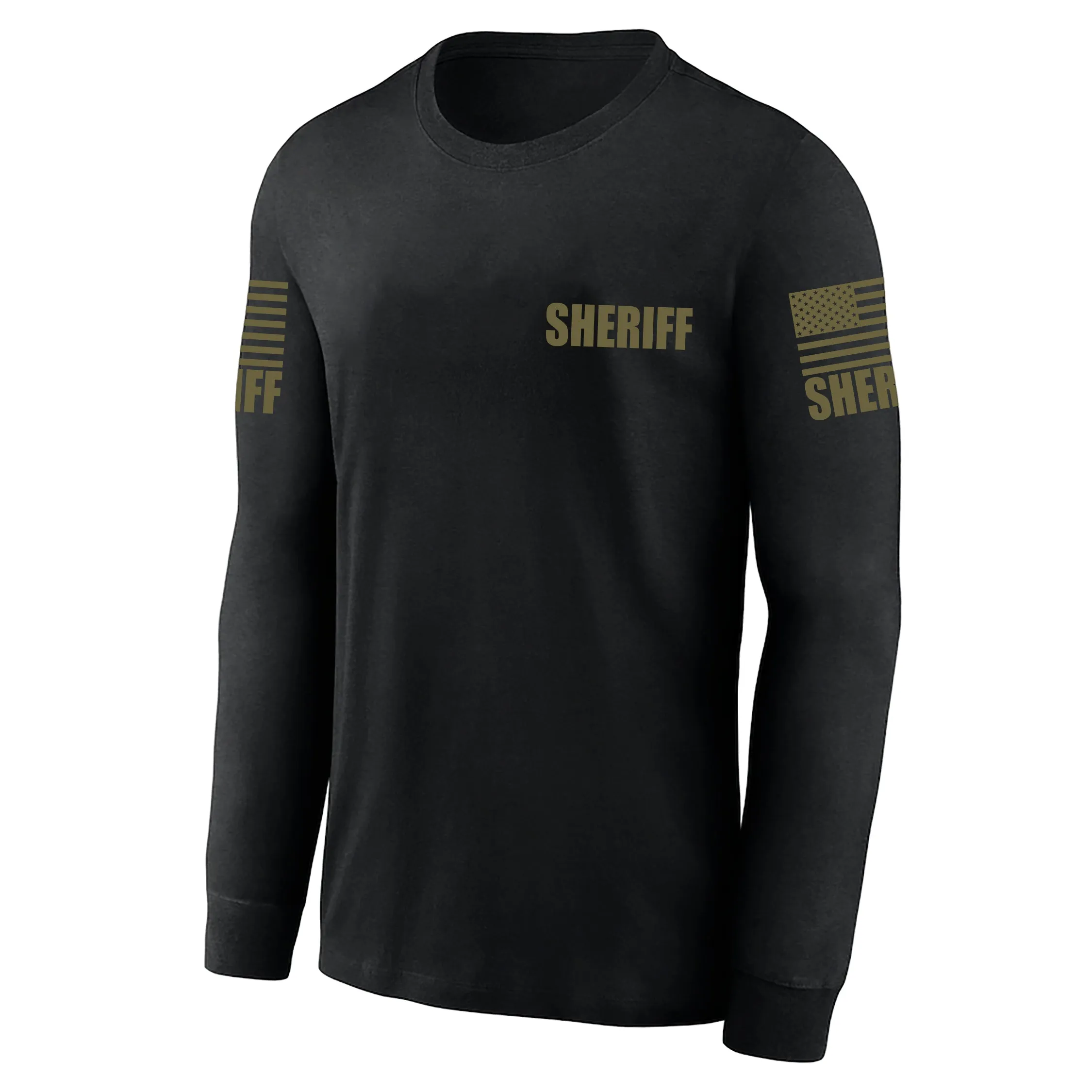 Black Sheriff Men's Shirt - Long Sleeve (Green)