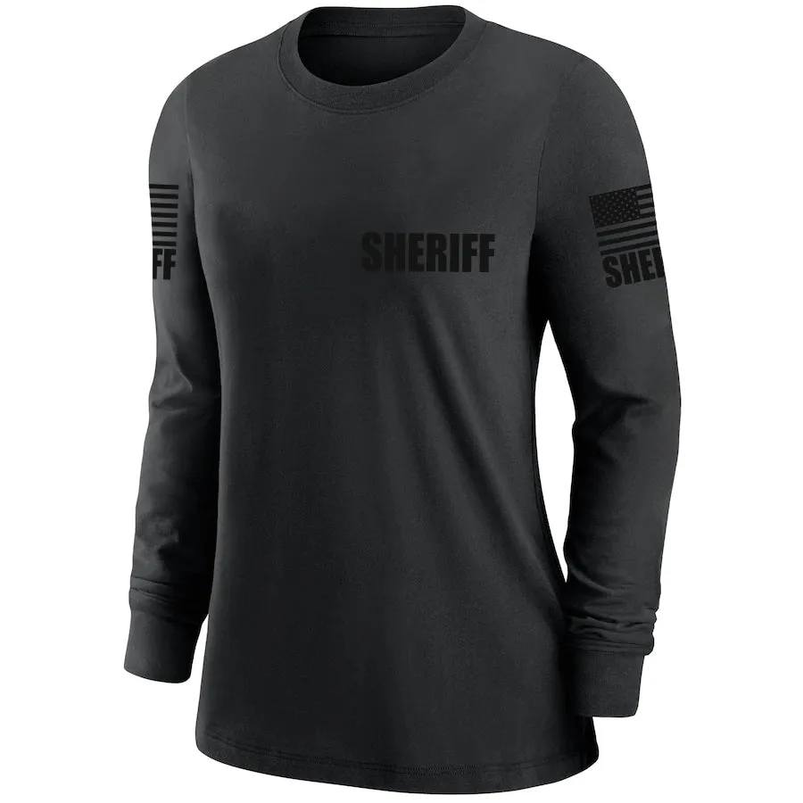 Black Sheriff Women's Shirt - Long Sleeve (Black)
