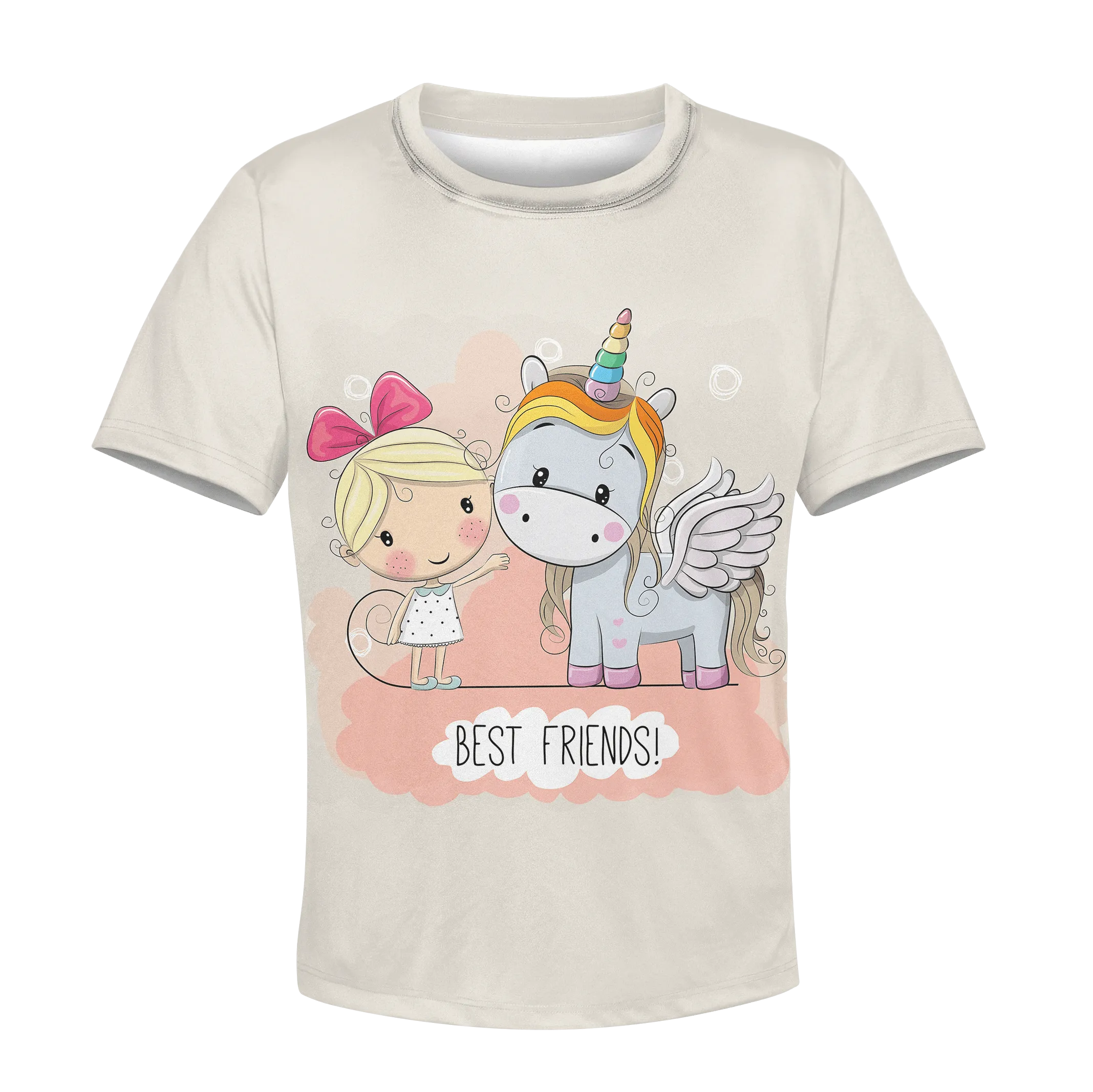 Blonde Girl And Unicorn Are Best Friends Custom Cosplay Kid Hoodie