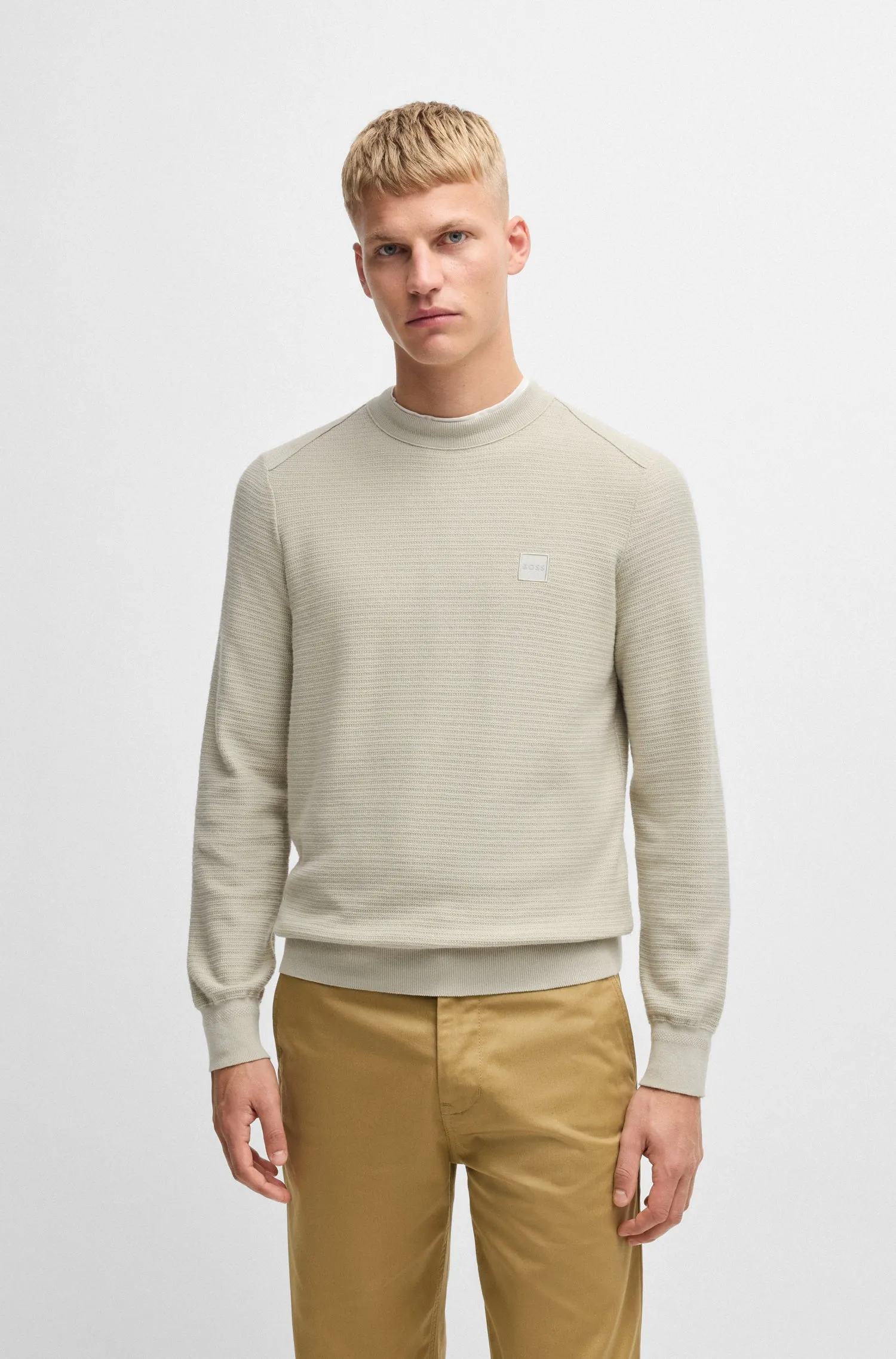 BOSS Sweaters Regular Fit in Cotton Mix - ANION_S 10265864 01-50527584