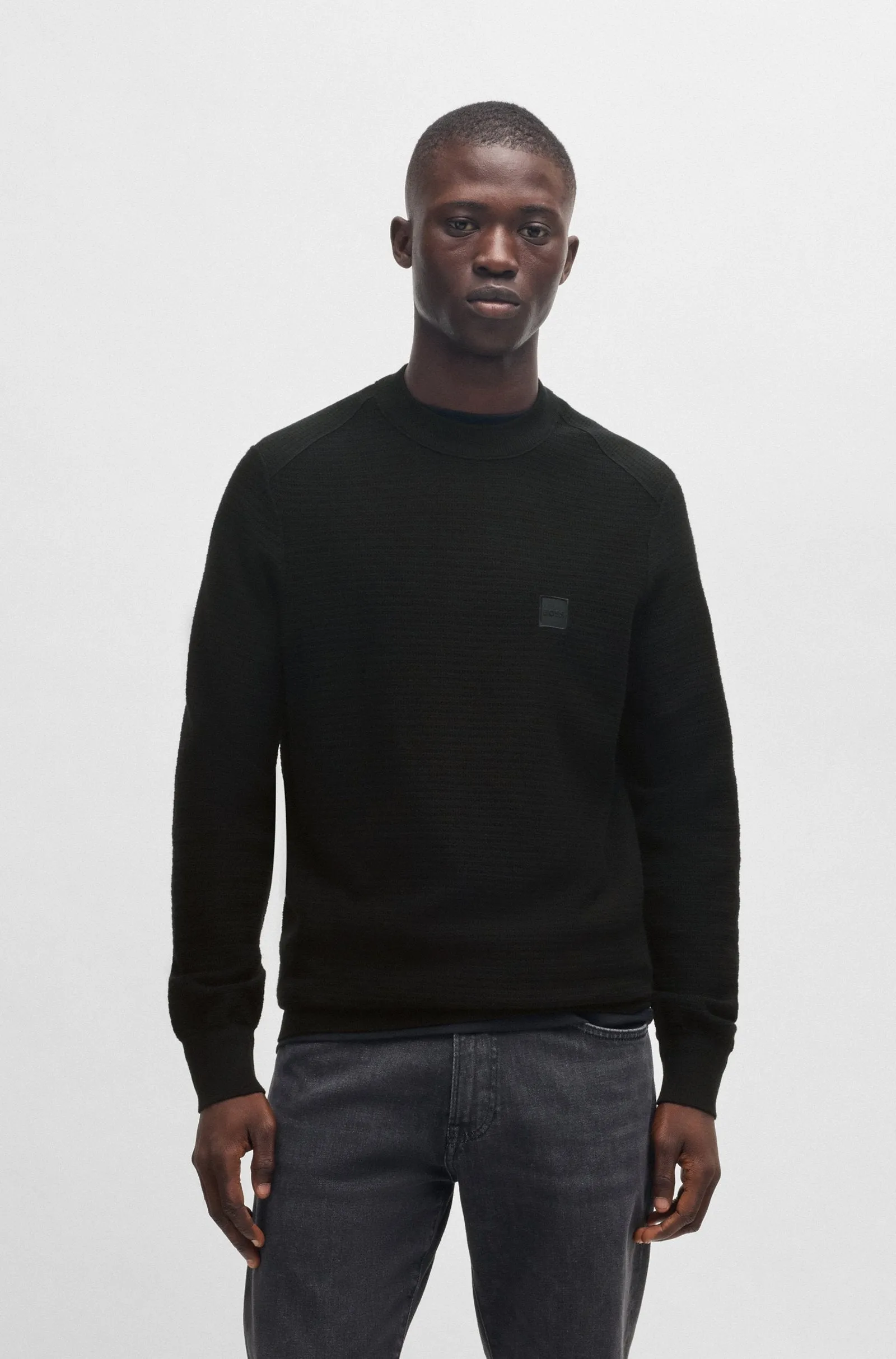 BOSS Sweaters Regular Fit in Cotton Mix - ANION_S 10265864 01-50527584