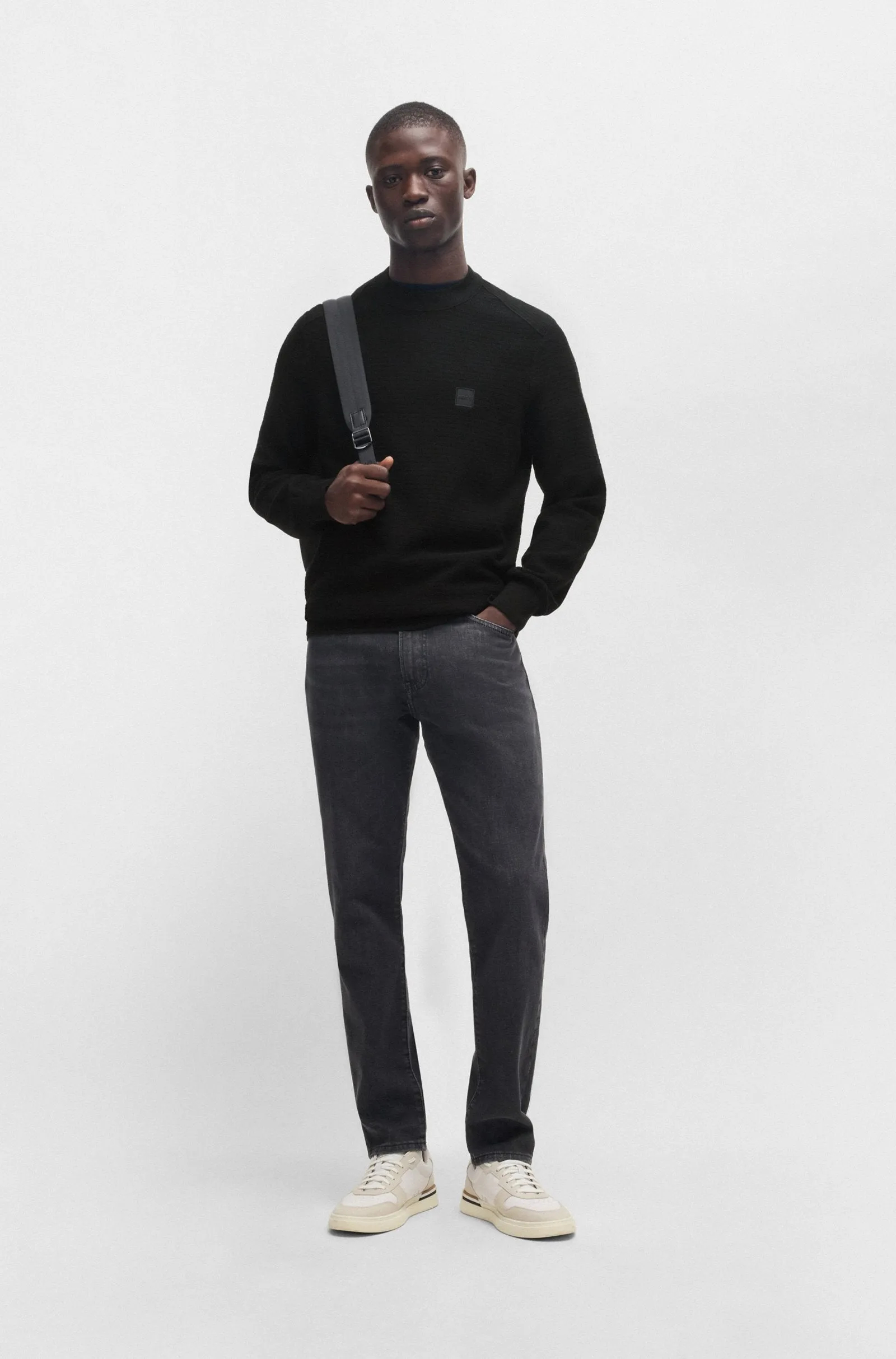 BOSS Sweaters Regular Fit in Cotton Mix - ANION_S 10265864 01-50527584