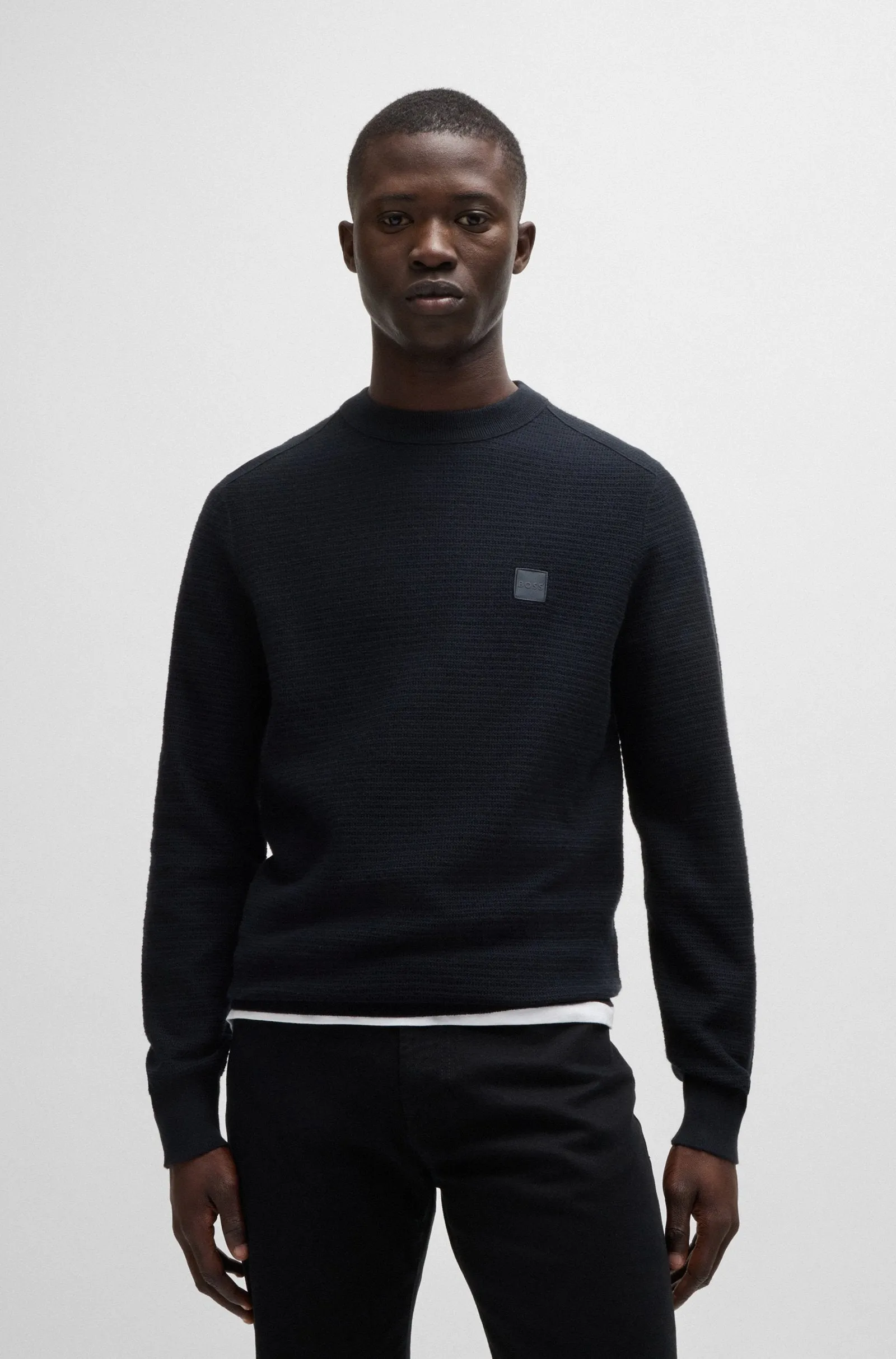 BOSS Sweaters Regular Fit in Cotton Mix - ANION_S 10265864 01-50527584