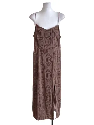 Brown Textured Dress TWL