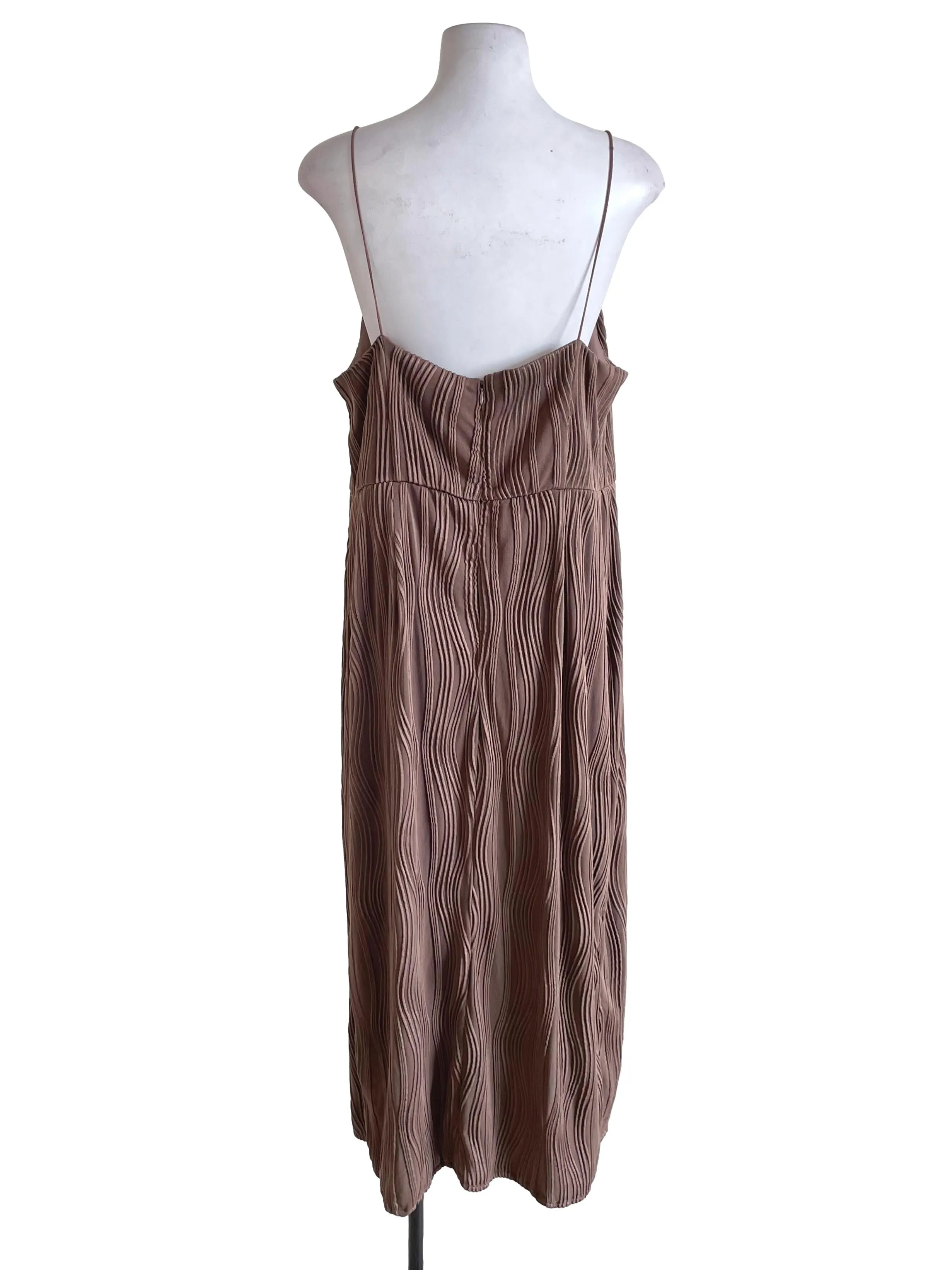 Brown Textured Dress TWL