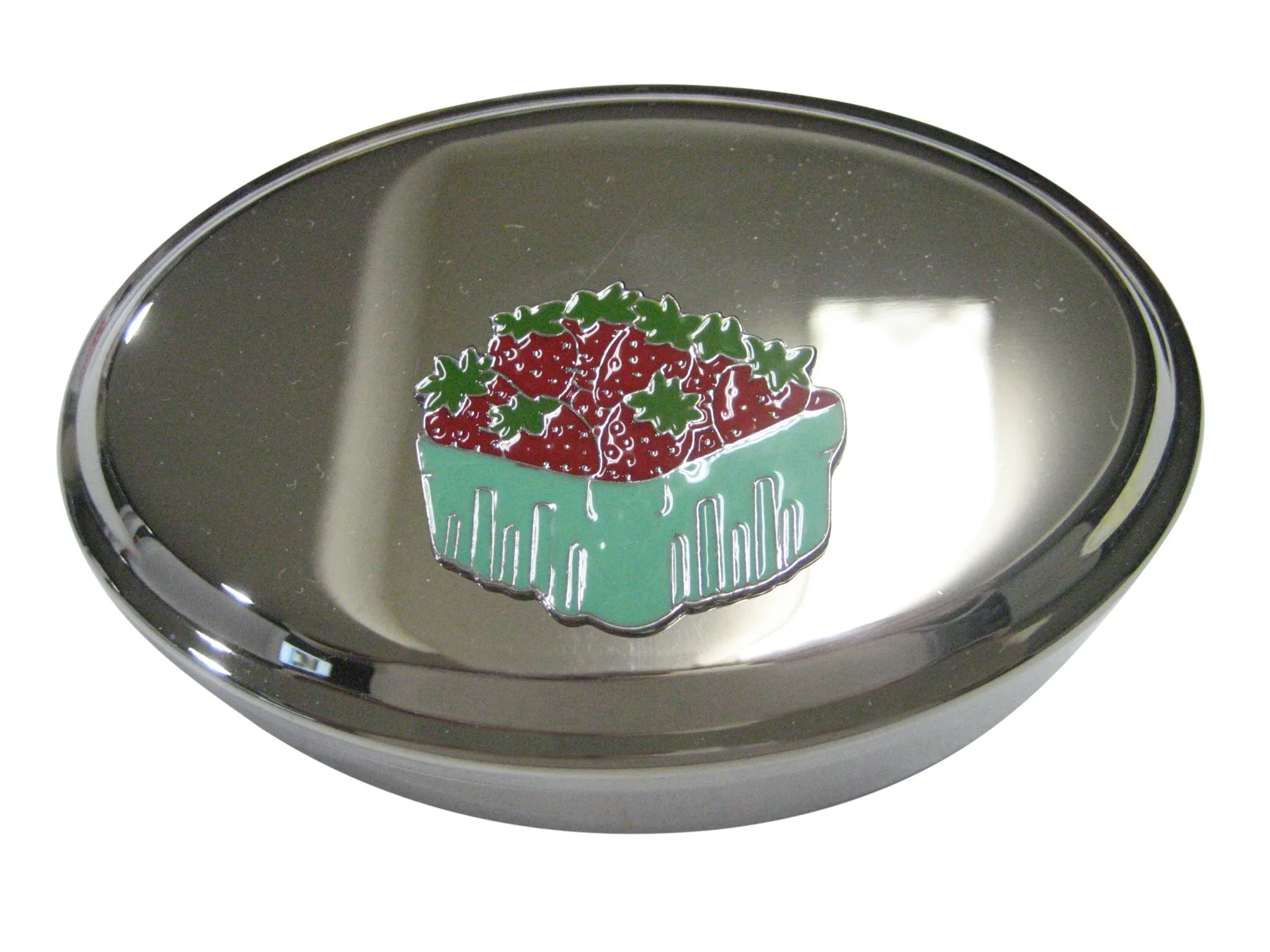 Bunch of Strawberry Fruit Oval Trinket Jewelry Box