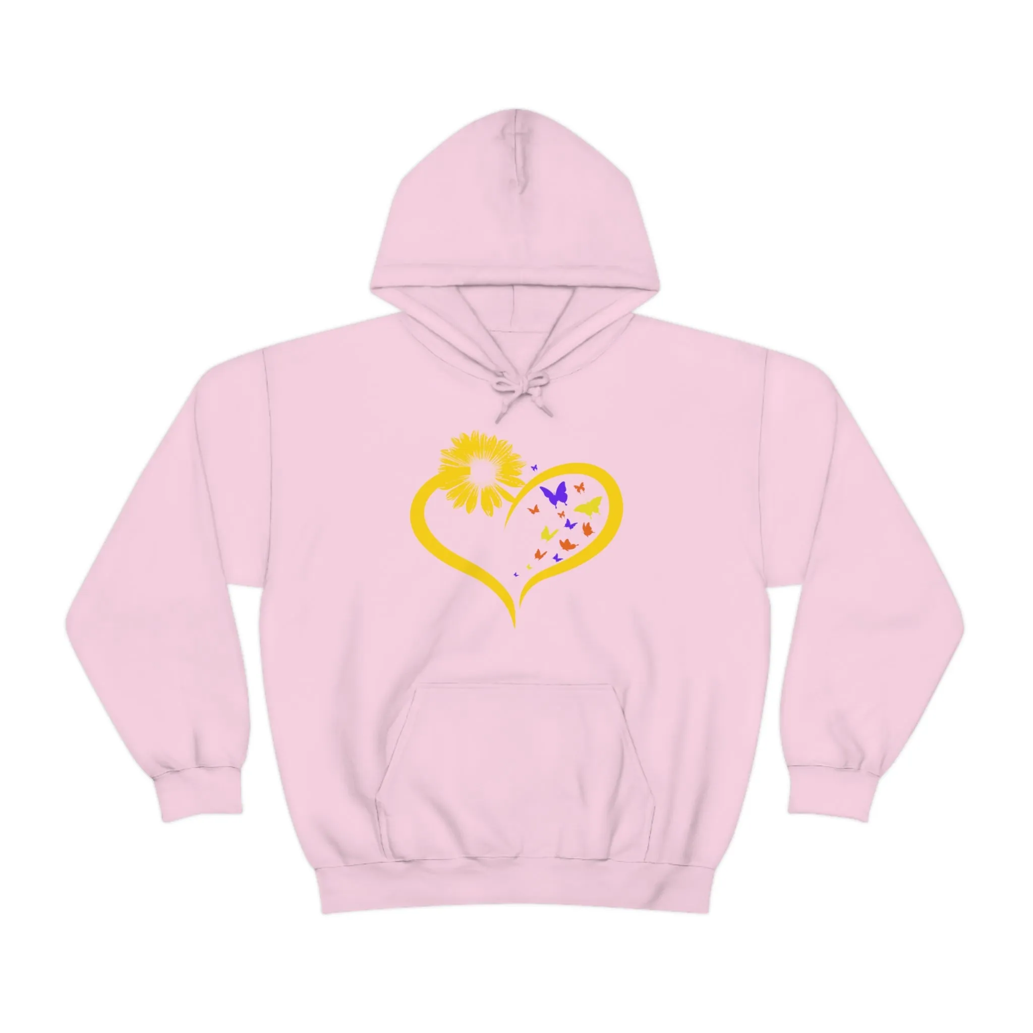 Butterflies Sunflower | Unisex Hooded Hoodie Sweatshirt | Embrace Your Vibe