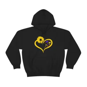 Butterflies Sunflower | Unisex Hooded Hoodie Sweatshirt | Embrace Your Vibe