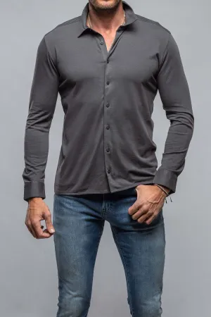Cambria Button Up Polo in Grey