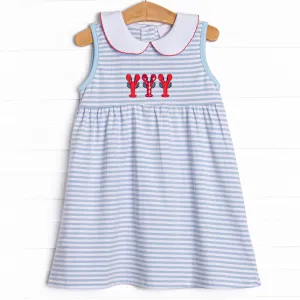 Cape Cod Catch Applique Dress, Blue