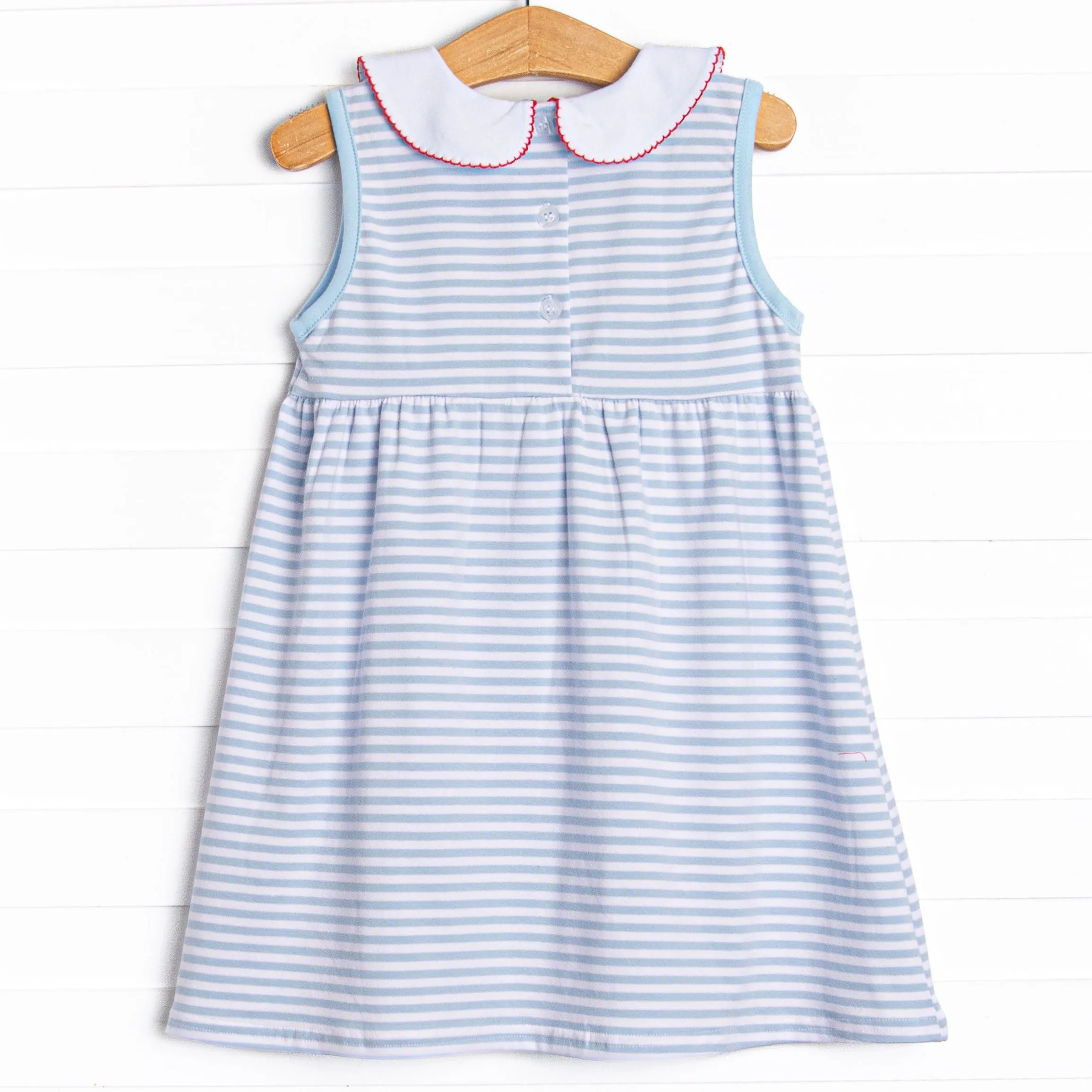 Cape Cod Catch Applique Dress, Blue