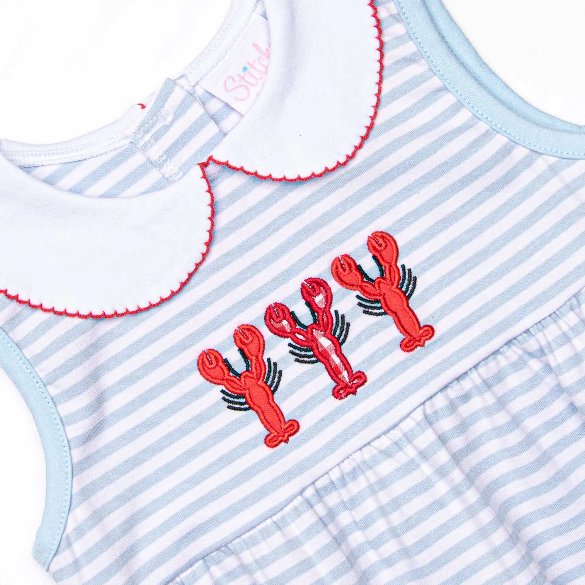 Cape Cod Catch Applique Dress, Blue