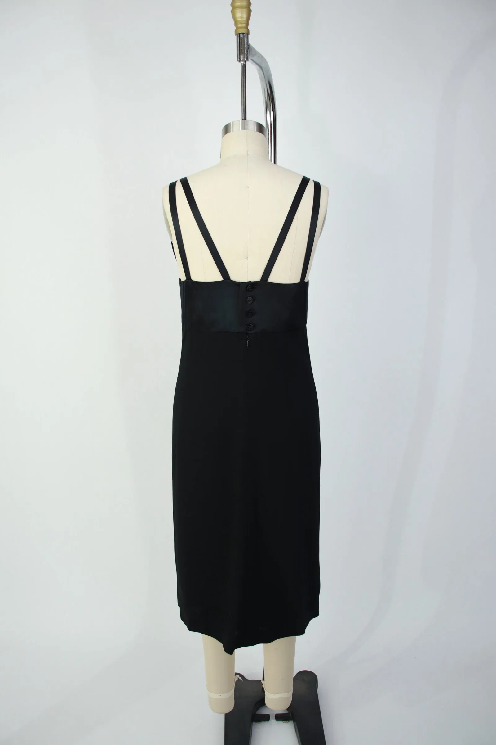 Chanel Satin Paneled Little Black Dress*