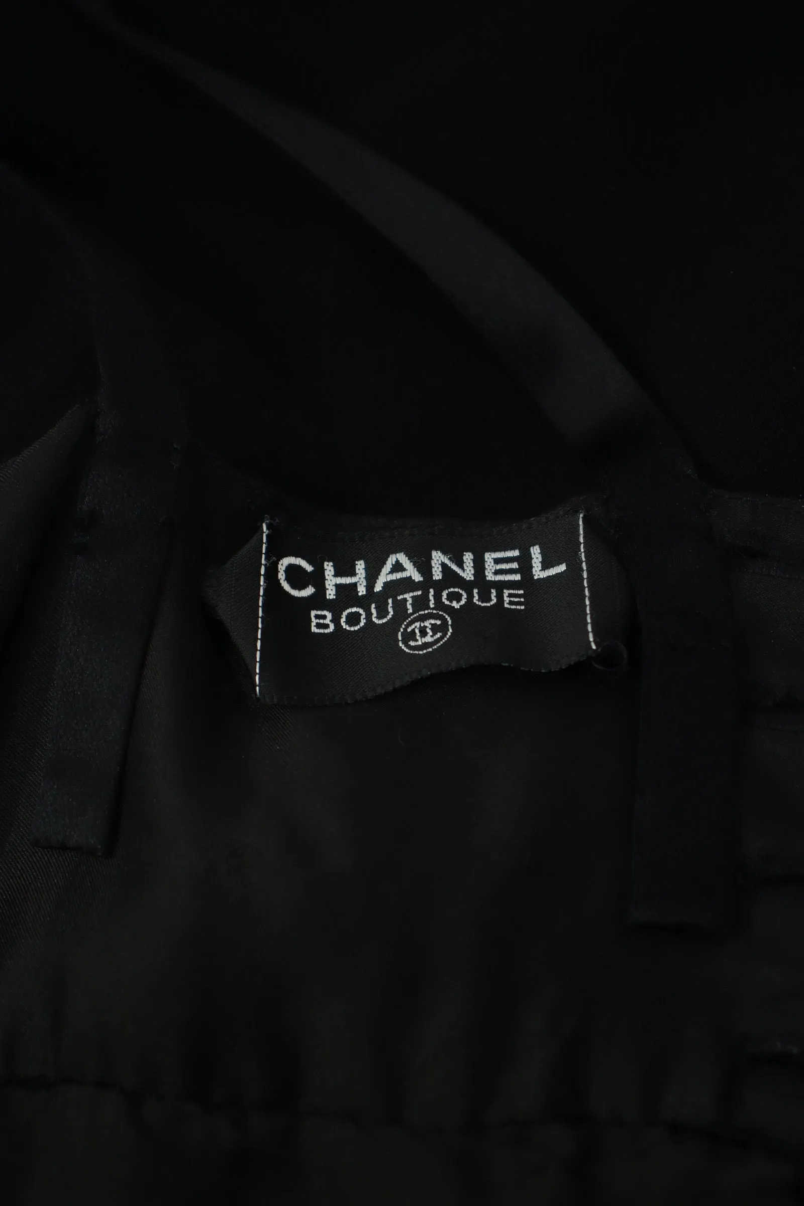 Chanel Satin Paneled Little Black Dress*