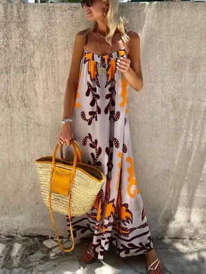 Charlie Printed Sleeveless Maxi Dress