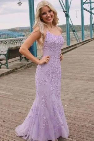 Cheap Lavender Lace Prom Dresses Mermaid Sleeveless 2025