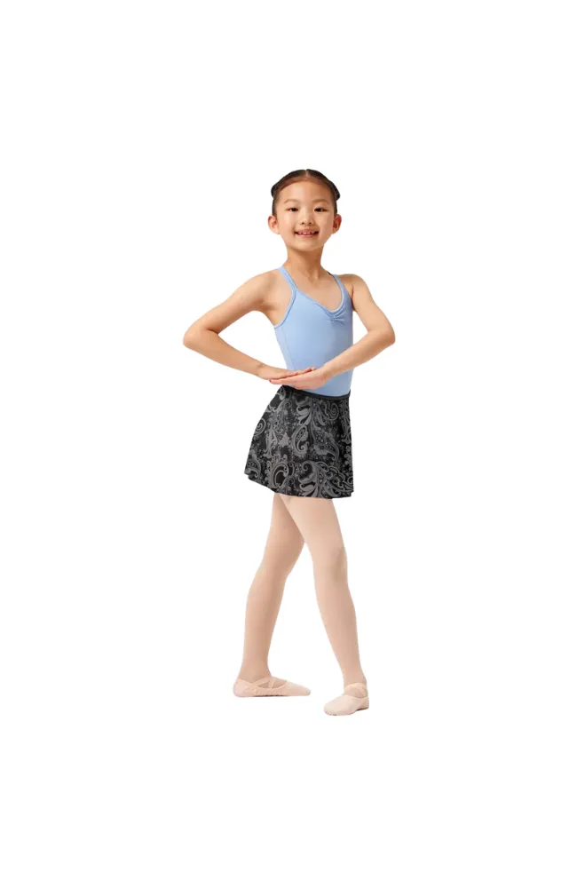 Child Mirella Paisley Print Mesh Pull On Skirt