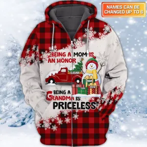 Christmas Being A Grandma Is Priceless - Personalized Custom 3D Shirts