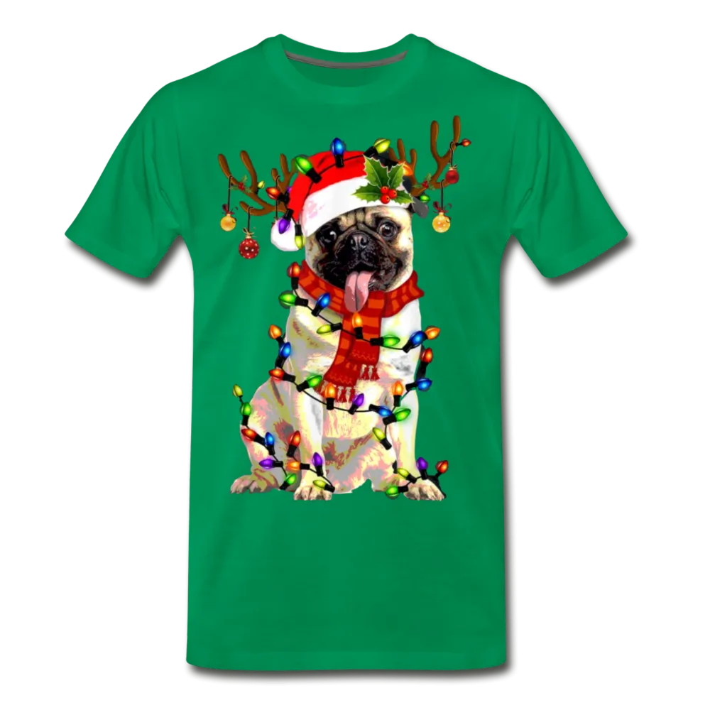 Christmas Pug Love Funny Christmas Men/Unisex Premium T-shirt.