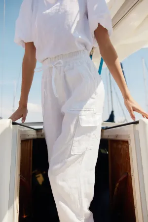 Claudie Linen Pant / White