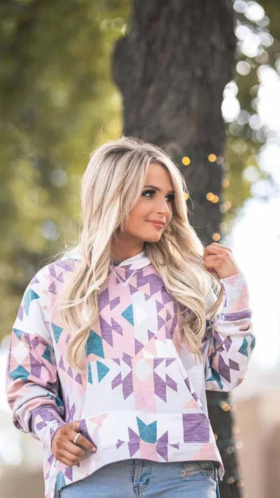 CLHH1206BUGY Ladies Hoodie- "Roomy" All Over Pattern & Internal Phone Pocket