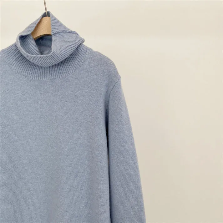 Clio® | Warm sweater dress with long sleeves and stand-up collar