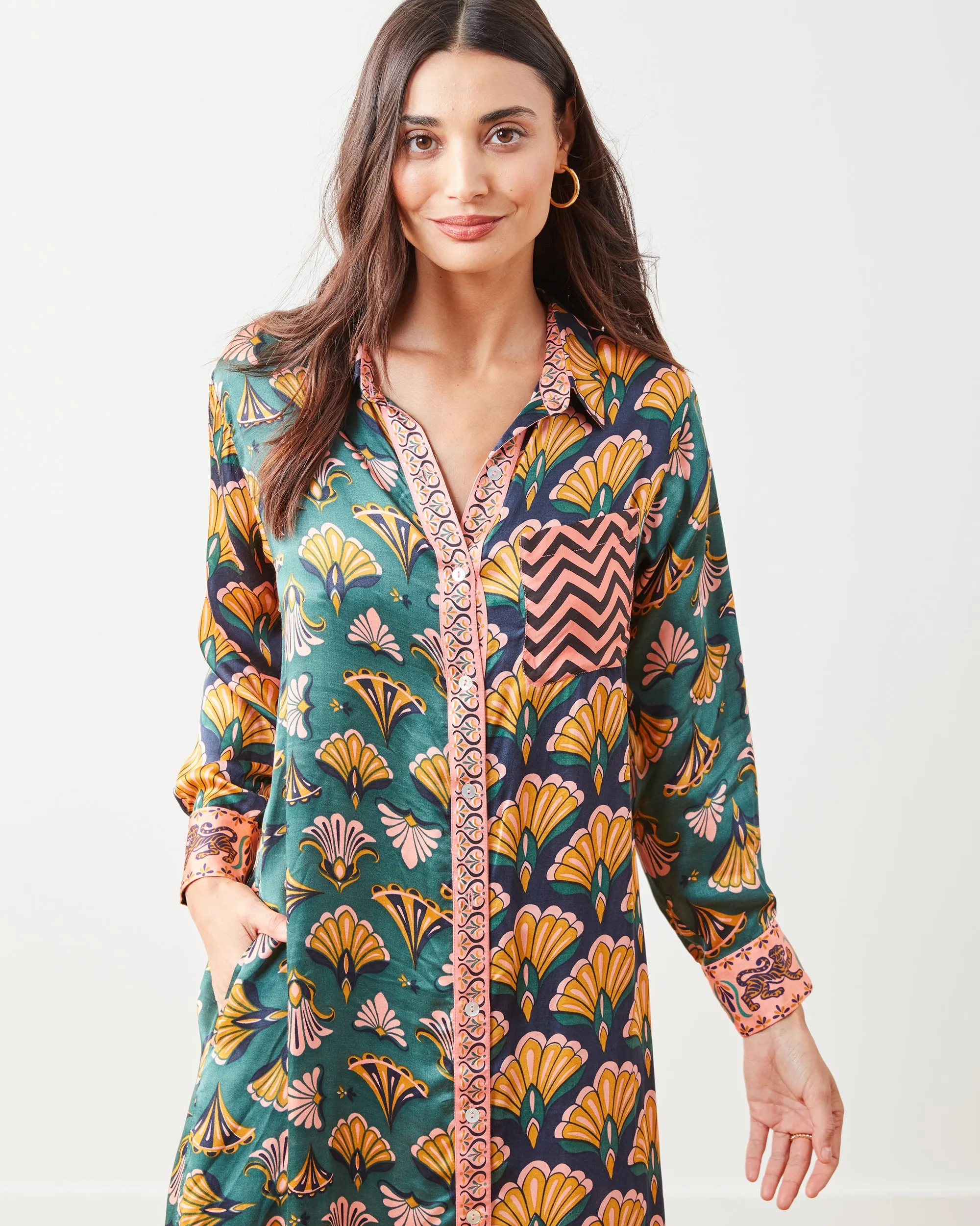 Cocktail Hour - Marianne Shirt Dress - Gemstone