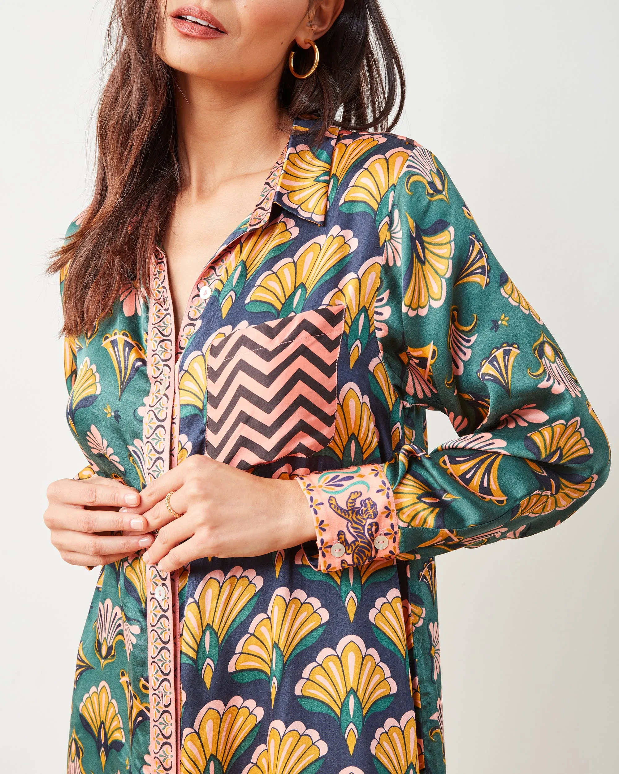Cocktail Hour - Marianne Shirt Dress - Gemstone