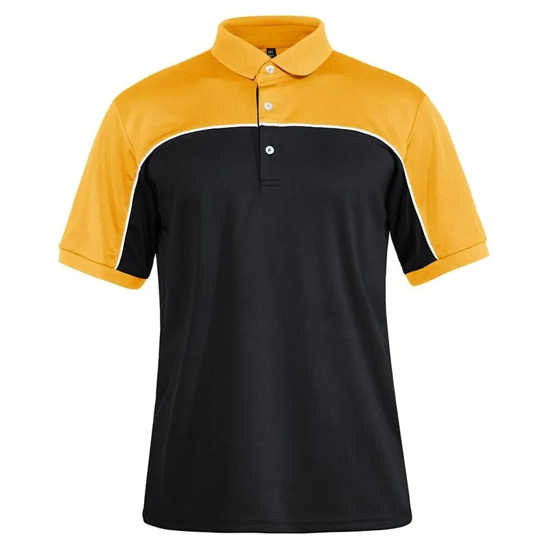 Color Block T-Shirts Mens Short Sleeve Polo Shirts Fashion Casual Golf Polos Business Tee Shirts Button Down Polo Shirt