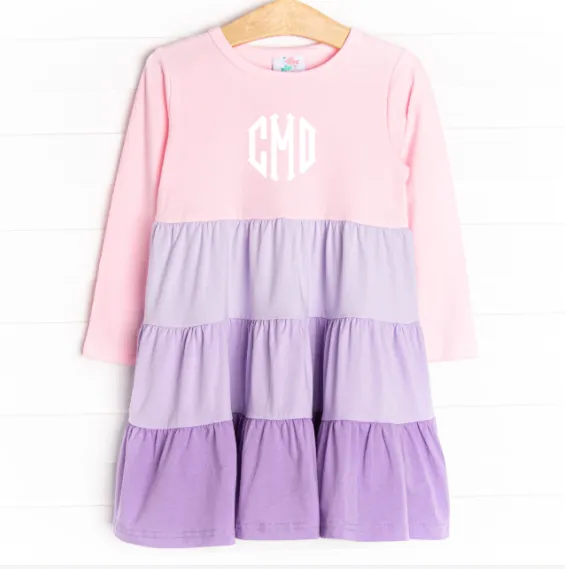 Color Me Cute Long Sleeve Dress, Pink