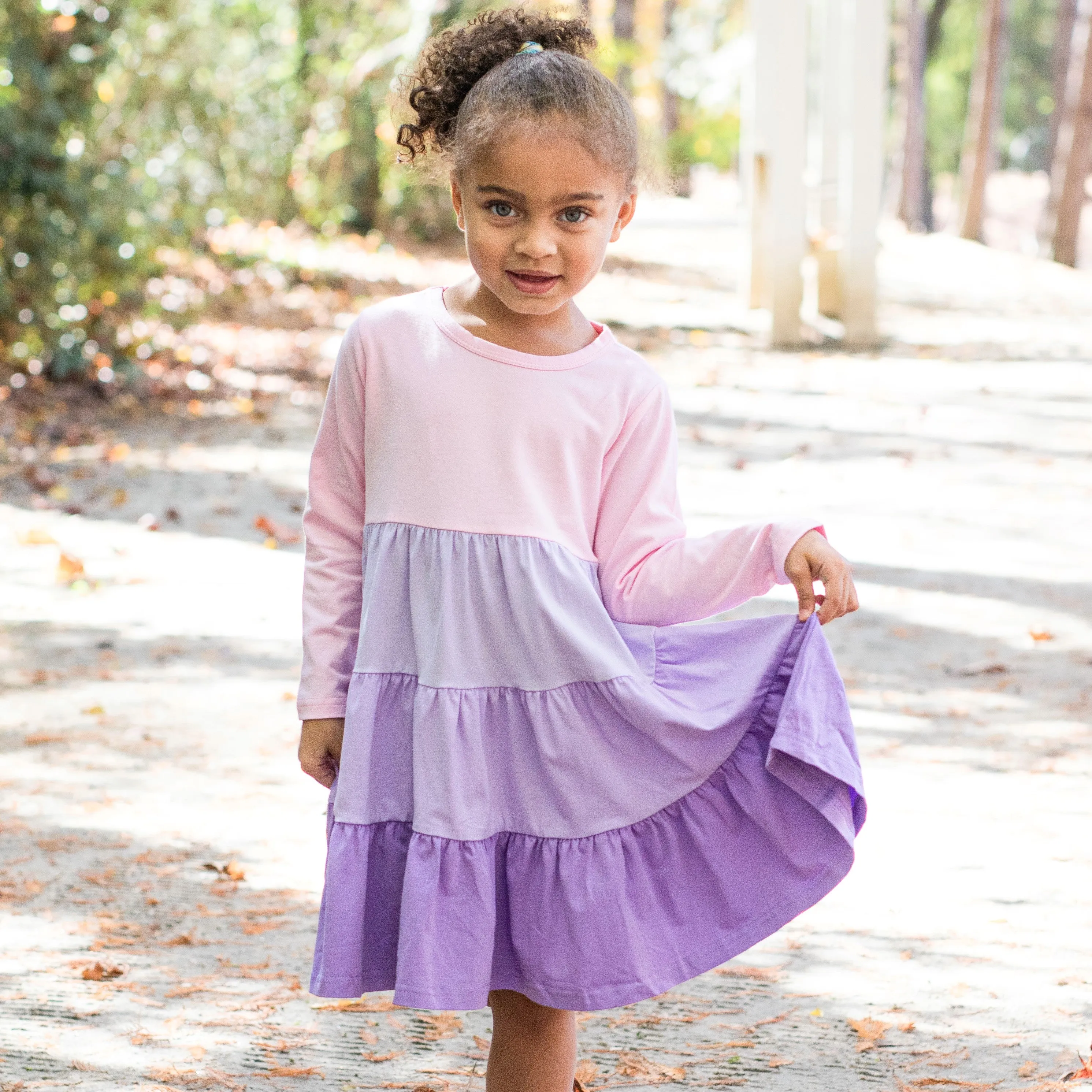 Color Me Cute Long Sleeve Dress, Pink