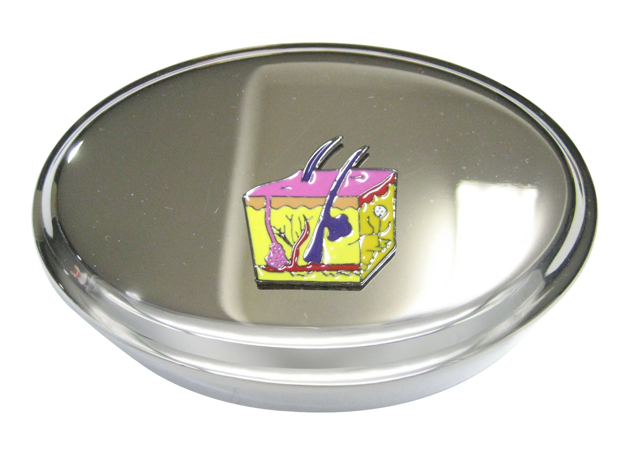 Colorful Anatomical Skin Cell Oval Trinket Jewelry Box
