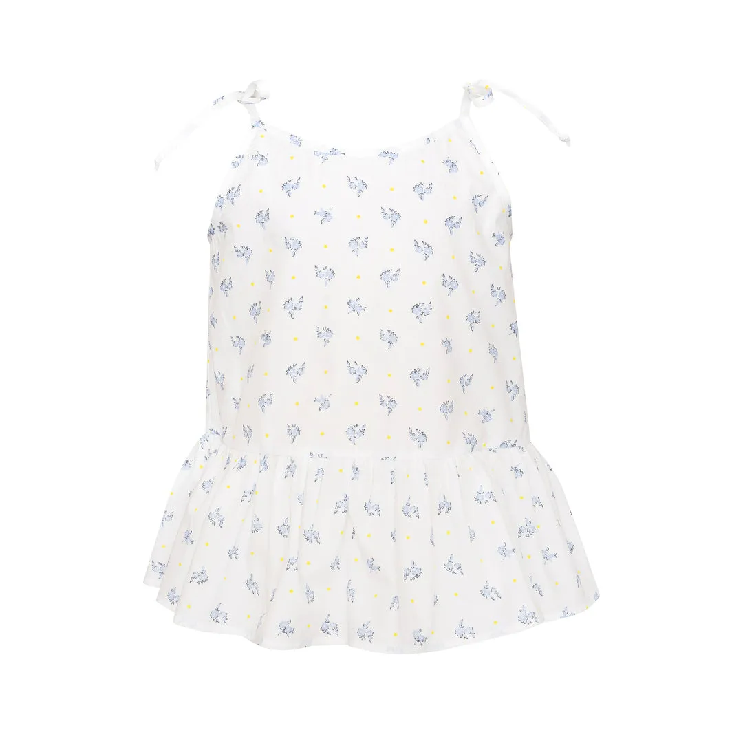 Cotton Strap Top Pearl, White