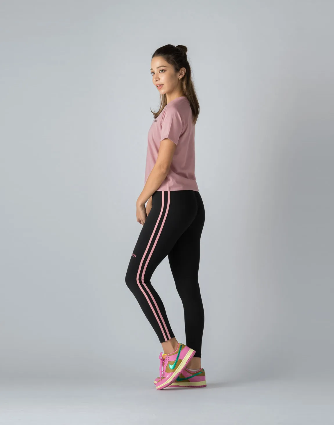 CRONOS WOMEN FRONT SLIT T-SHIRTS【PINK】