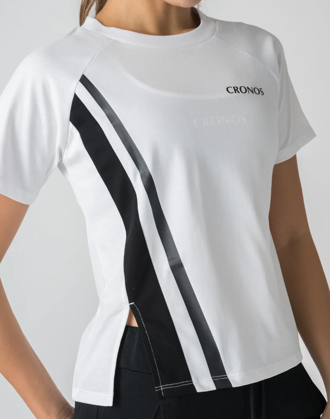 CRONOS WOMEN FRONT SLIT T-SHIRTS【PINK】
