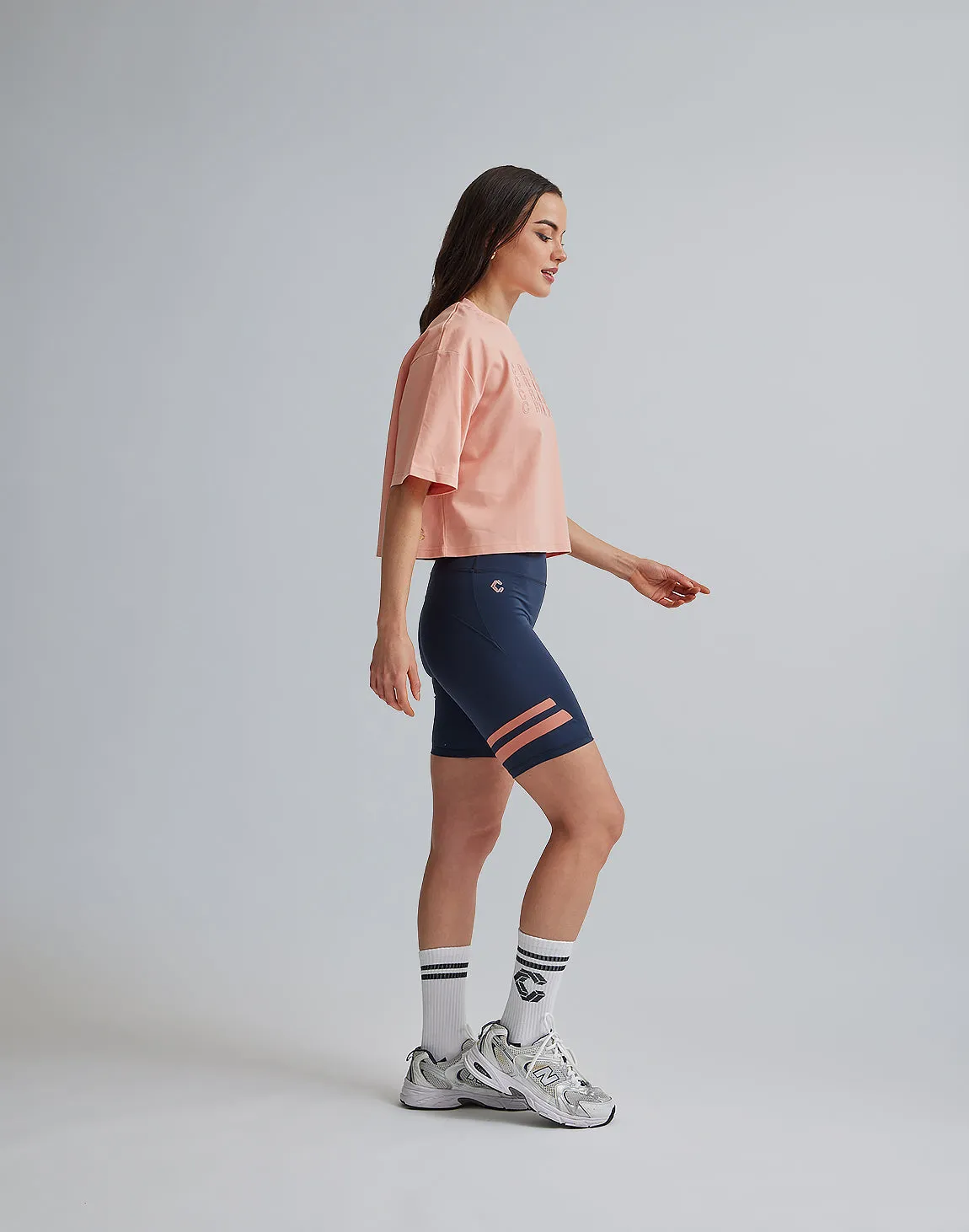 CRONOS WOMEN LOGO SHORT T-SHIRTS【PINK】