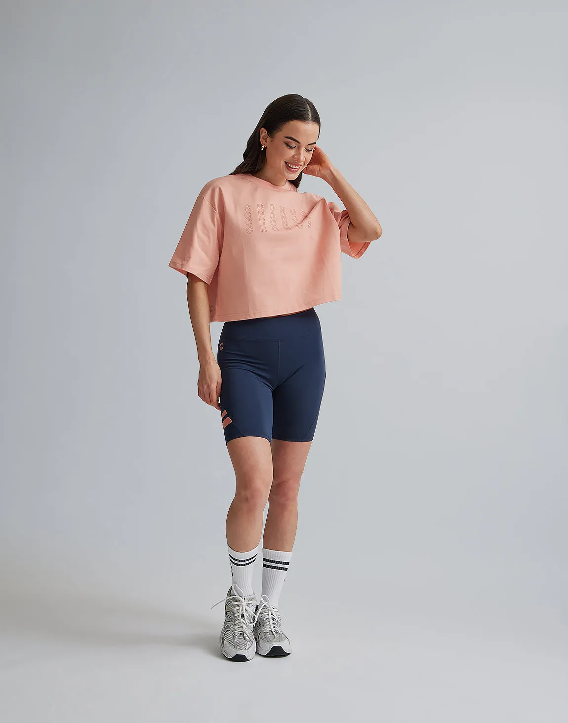 CRONOS WOMEN LOGO SHORT T-SHIRTS【PINK】